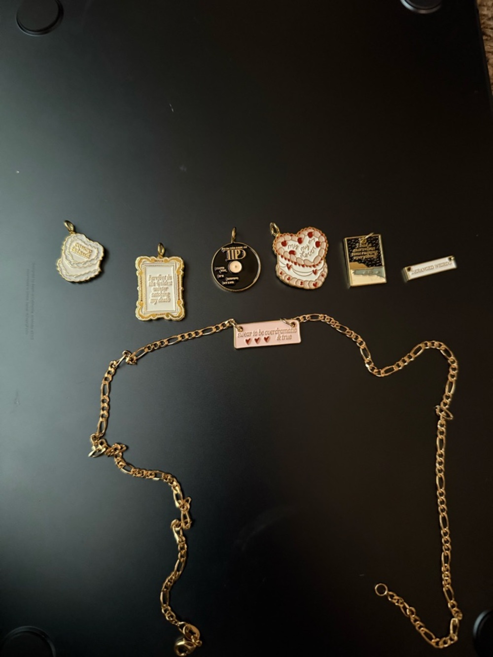 Taylor swift charms and necklace
